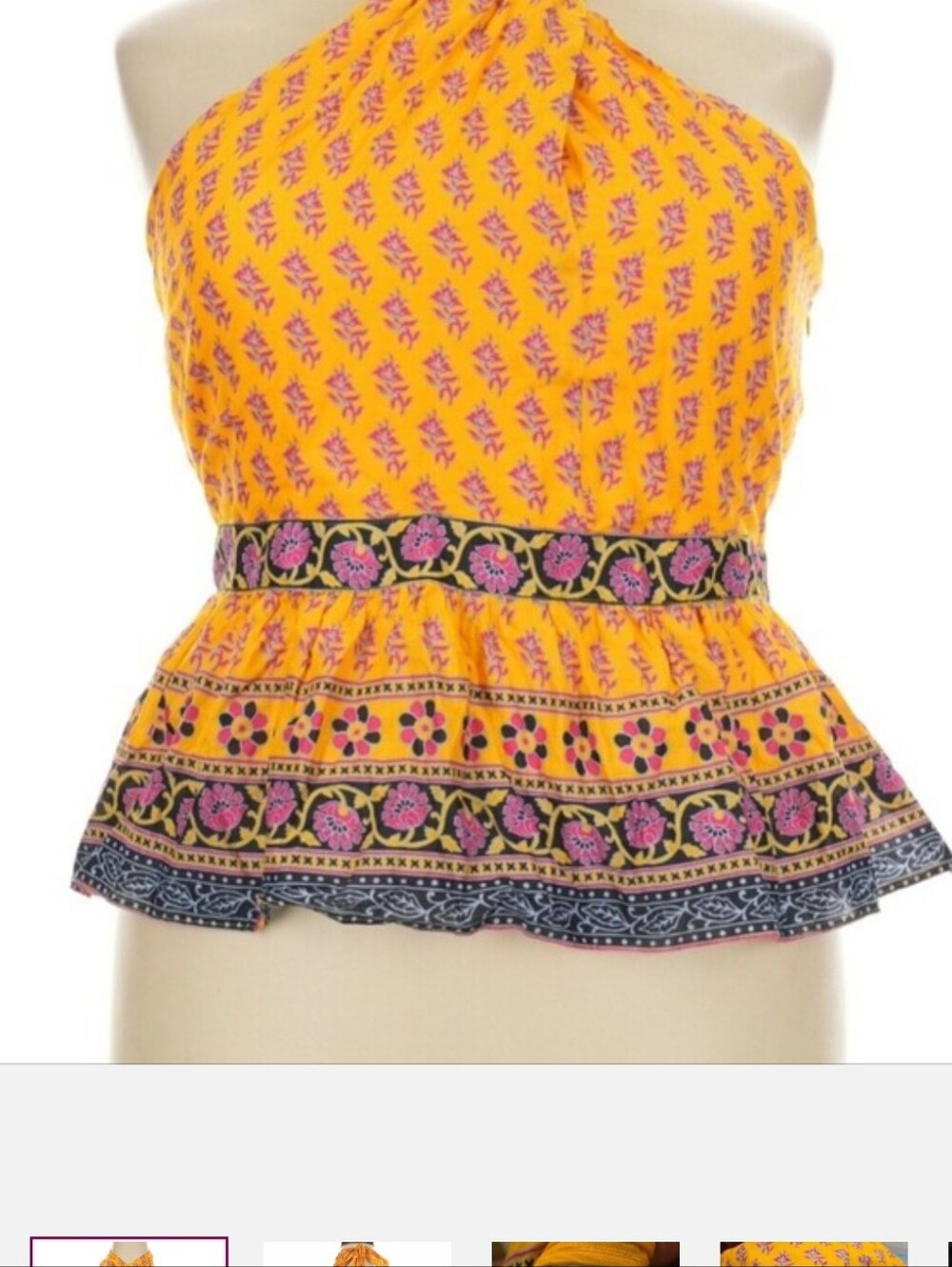 J. Crew Yellow Halter Peplum Top | Size XXL - NWT